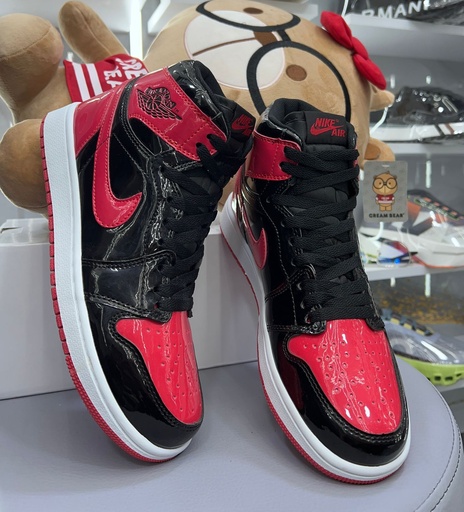 Jordan Retro 1 Bota Negro Rojo Charol JD250